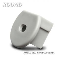 Endkappe für Profil "PDS-O" silber, mit Kabeldurchführung