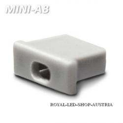 Endkappe für Profil "MINI-AB" silber, mit Kabeldurchführung